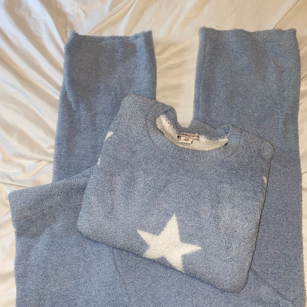 Sincerely Jules Blue and White Star Pajama Set